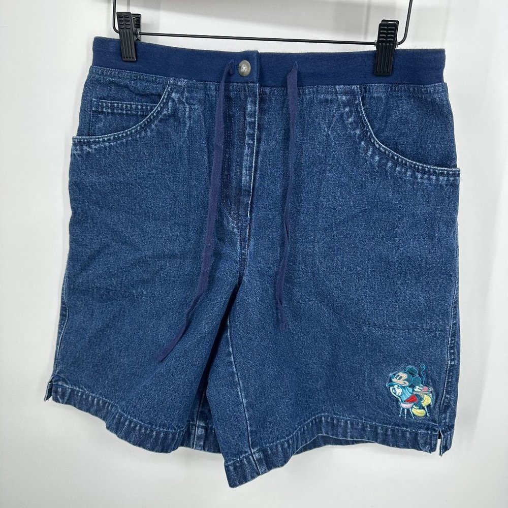 Disney Store blue Denim Jean Shorts Size Small Vintage‎ Mickey Mouse